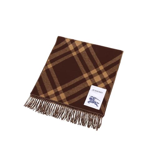 经典  格纹交织深浅棕调，像把英伦庄园的秋意裁成了披肩 —羊绒混纺的绒 商品图1