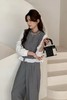 ESTELLICA 撞色拼接休闲高级阔腿裤气质套装 22037 商品缩略图1