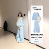 【懒人福音❗️柔软亲肤】蓝色带披肩长袖卫衣女套装2025秋冬新款慵懒宽松休闲运动三件套潮。jc 商品缩略图0