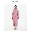 SELFWHO绵羊毛粉色围巾领双面呢新中式外套女春新款国风短款上衣 商品缩略图2