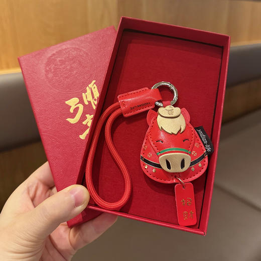原创【马年！招财好运皮质挂件】马上有钱皮质小马 汽车钥匙扣小挂件 马年包包挂件 商品图3