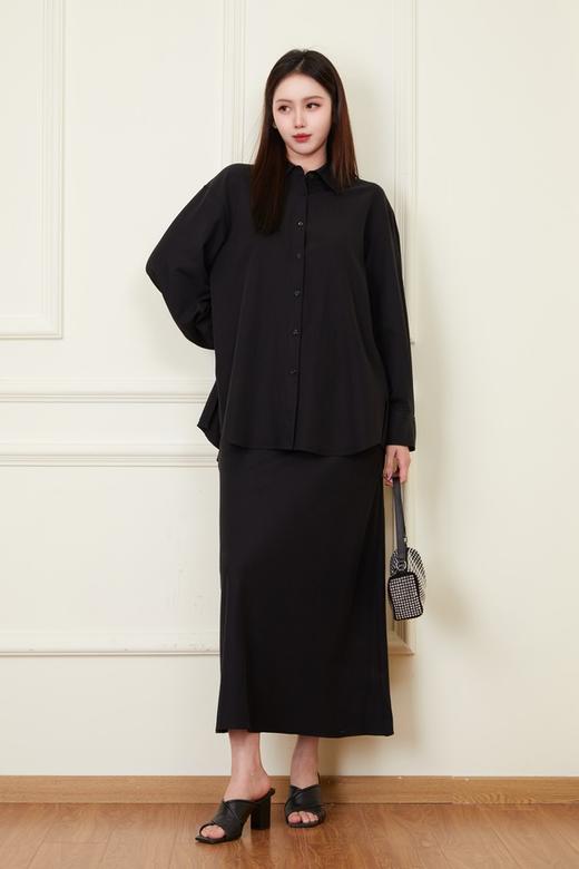 Kai & Kiera 黑色显瘦百搭垂坠直筒半裙 22044 商品图4