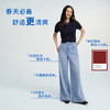 【威化裤】simplepieces春新款SPS牛仔女显瘦撞色线阔腿拖地裤 商品缩略图3