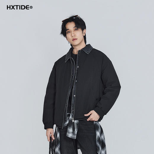 【新品上新】HX 冬季假两件短款翻领羽绒服年轻时尚Z100540085101 商品图0