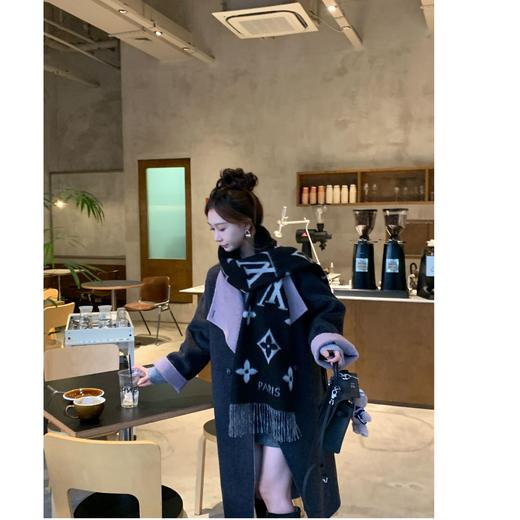 现货 【都灵大衣】100澳毛 秋冬新高级气质双色双穿澳毛手工双面尼大衣 商品图2