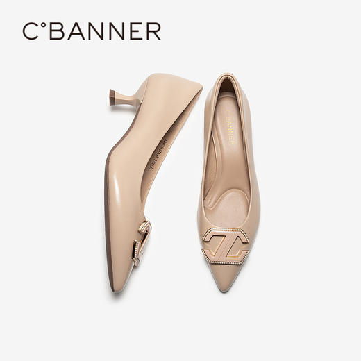 【静音系列】千百度双C拥抱细高跟鞋女2026春季新款尖头浅口单鞋A26185637 商品图4