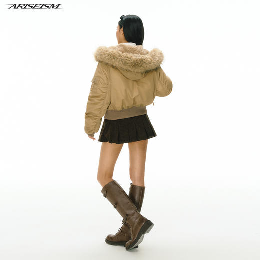 Ariseism 美式复古设计感连帽羽绒服女冬季新款加厚保暖外套 商品图3