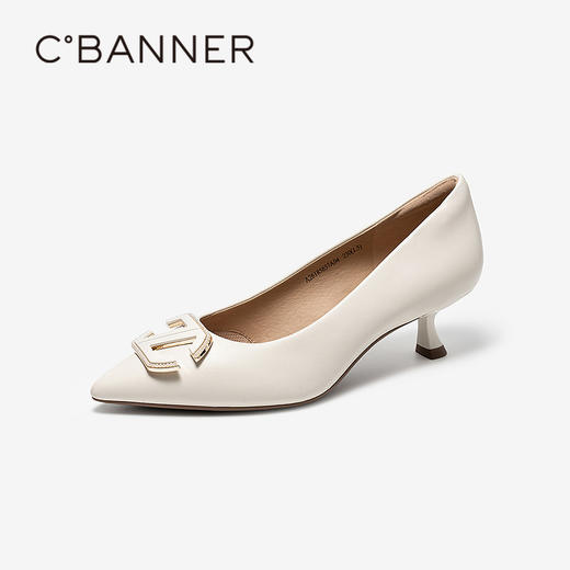 【静音系列】千百度双C拥抱细高跟鞋女2026春季新款尖头浅口单鞋A26185637 商品图1