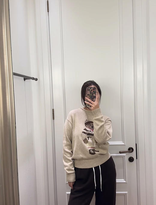 120-1 小马北欧风 棉质小熊 卷边针织毛衣 商品图9