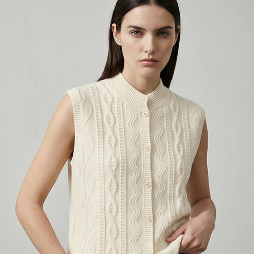 【咕咕同款】KINGDEER/KD秋冬新款女式马甲羊绒衫L805847经典基本款/气质款鹿王 商品图8