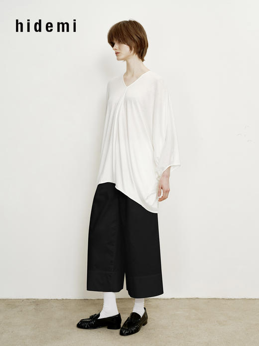 hidemi副线小h 百搭阔腿裤九分裤休闲裤长裤 商品图4