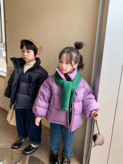 【清仓特价3000件！】儿童立领面包儿童棉服时尚加厚保暖童装棉衣纯色短款棉袄 商品图0