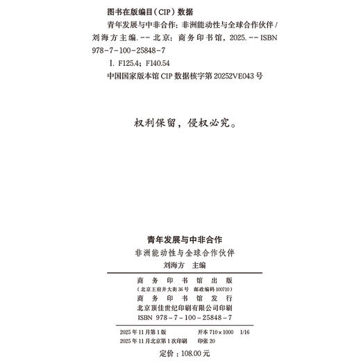 青年发展与中非合作：非洲能动性与全球合作伙伴(中国非洲研究评论总第12辑) 商品图1