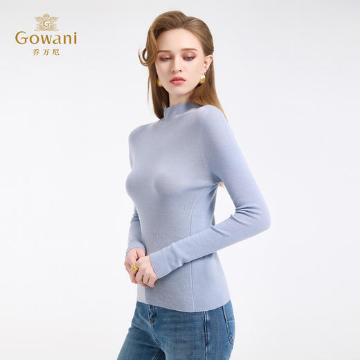 【三色可选】【100%绵羊毛】乔万尼新品云柔亲肤半高领长袖羊毛衫打底衫ED4M805 商品图4