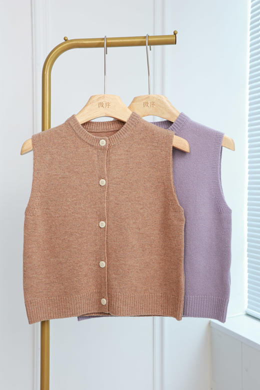 儿童百搭排扣羊毛马甲 商品图0
