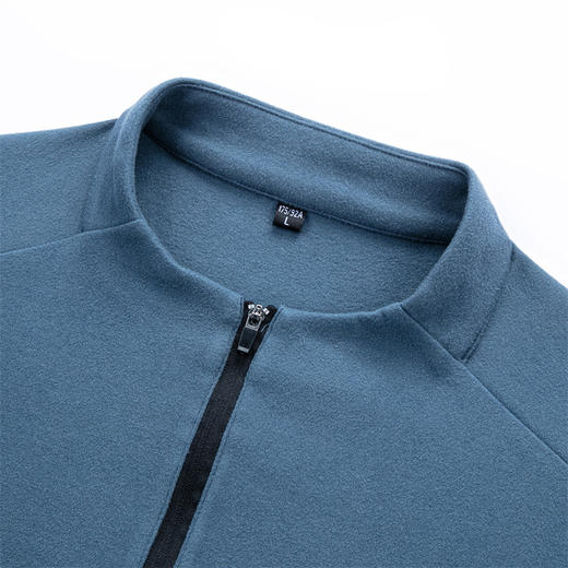 罗蒙男士秋冬长袖打底衫休闲撞色半拉链设计通勤T恤半高领打底衫 商品图6