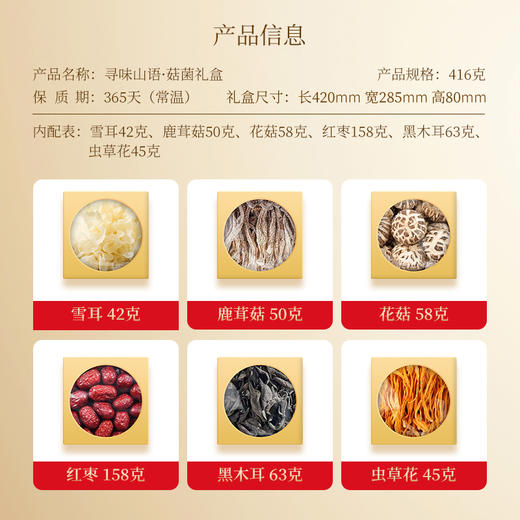【燕联】寻味山语·菇菌礼盒416克 商品图2