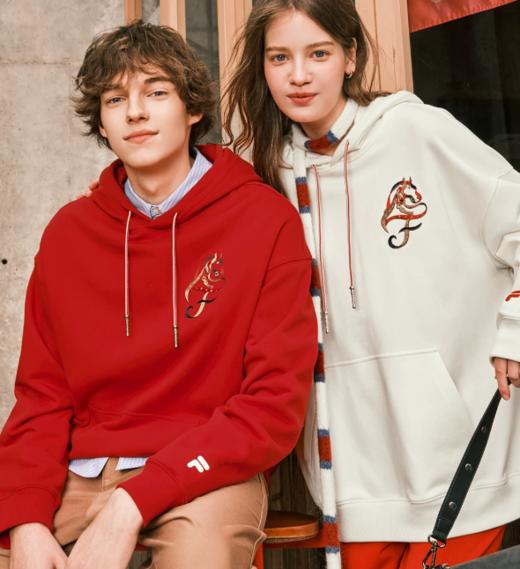 跨年售后 斐乐潮牌男女情侣款连帽卫衣 ggd 340215 商品图0