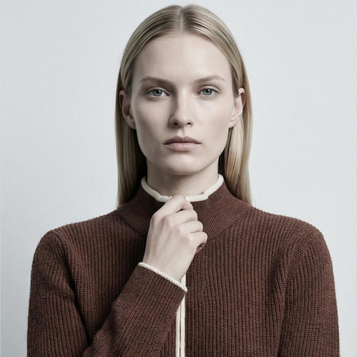 KINGDEER/KD春秋休闲针织半高领拉链开衫羊绒衫L805942经典基本款/气质款鹿王 商品图12