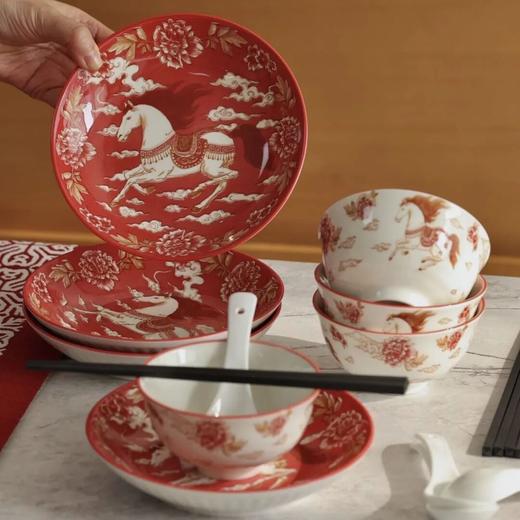 共禾京品·马年新春餐具套装 | 新年祥马献瑞设计，国潮釉下彩骨瓷餐具 商品图4