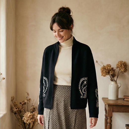 KINGDEER/KD秋冬新款女式长袖羊绒衫L805816复古奶奶风鹿王 商品图9