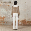 Famecoco范可儿长裤棉质设腰边设计感刺绣印花直筒裤女FAB6GA015 商品缩略图3