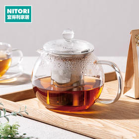 NITORI宜得利家居 办公用玻璃茶壶茶水分离过滤茶水壶花茶壶 PP02