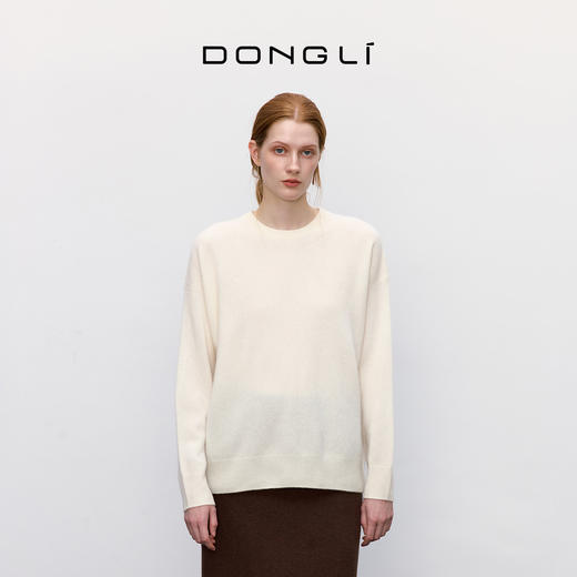 东黎 • 小山羊绒女士秋冬休闲圆领强缩绒工艺套头衫 2091 商品图2