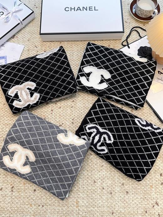 香奈儿 菱格纹羊毛围巾  （DSX ） 商品图0