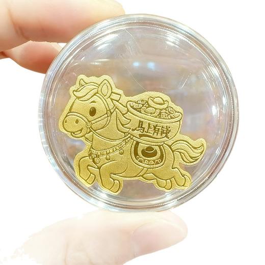 六鑫珠宝 马年暴富足金999黄金手机贴 马上有钱 商品图5