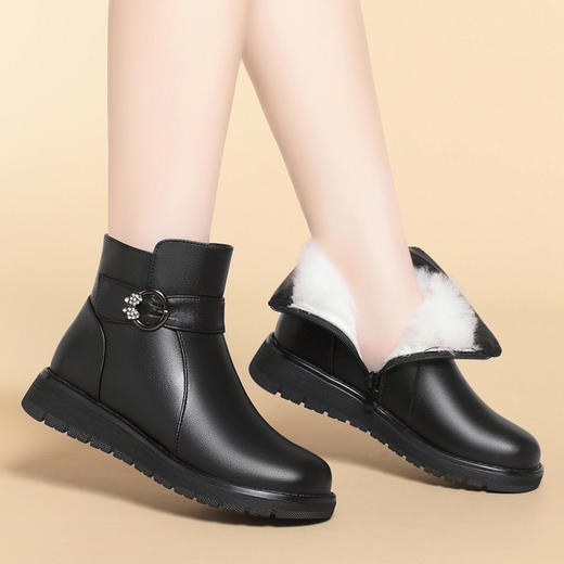 中跟粗跟防滑底妈妈棉鞋雪地靴KQ-SS7718加大码43 商品图1