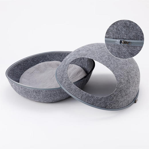 NITORI宜得利家居 毛毡宠物窝可爱甜甜圈猫头球形四季通用宠物床 商品图3