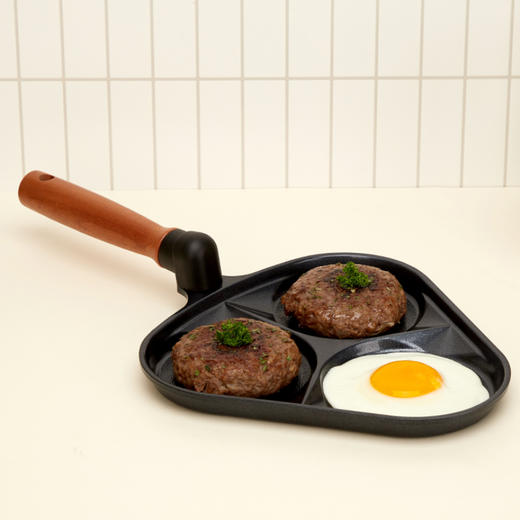 Vizzart韩国进口三孔鸡蛋汉堡煎锅 24cmx H2.1cm 商品图1