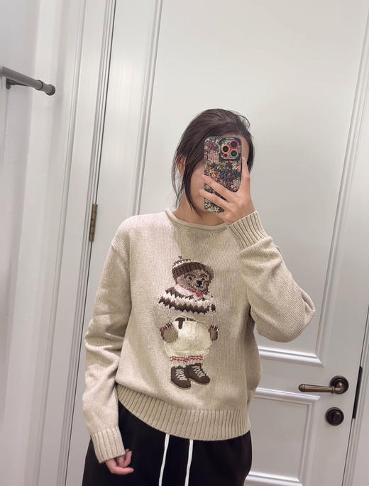 120-1 小马北欧风 棉质小熊 卷边针织毛衣 商品图10