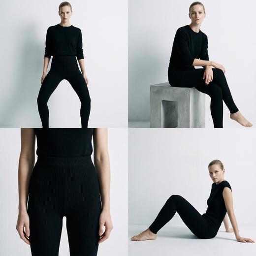 【咕咕同款】KINGDEER/KD羊绒新款女式针打底显瘦超保暖羊绒裤 约240g L804040经典基本款/气质款/100%山羊绒鹿王 商品图3