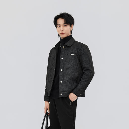 【新品上新】HX 冬季短款翻领鹅绒服Y100540026102 商品图1