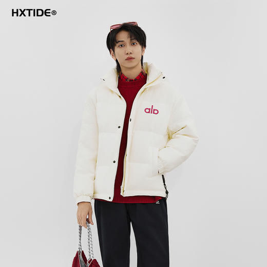【新品上新】HX 冬季短款立领羽绒服PU皮免打理C100540104101 商品图0