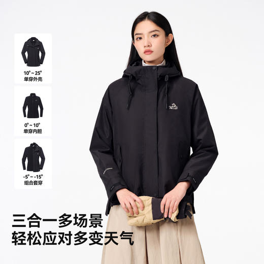 【山行】伯希和户外冲锋衣女三合一抓绒内胆冬季防风保暖登山服男 商品图4