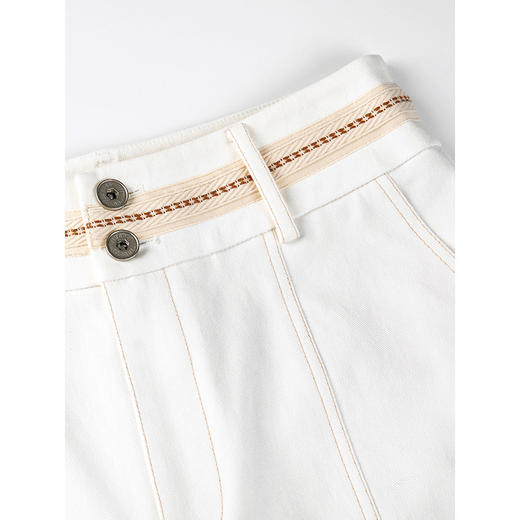 Famecoco范可儿纯棉休闲裤女宽松百搭直筒长裤F205GA026 商品图3