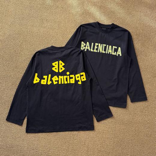 跨年售后 巴黎世家男女款胶带字母LOGO印花破坏长袖T恤 yh 340132 商品图0