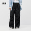 商场同款|森马休闲裤女春季拼接格子抽绳阔腿裤2026新款户外长裤 商品缩略图1
