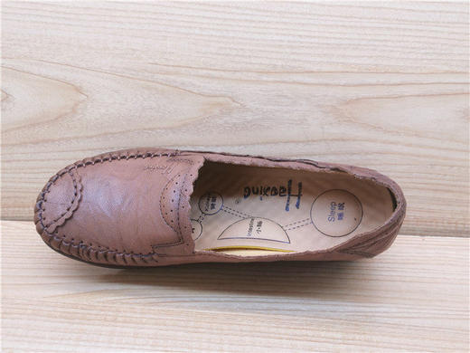 豪行春季新款正品真皮妈妈鞋休闲舒适低跟浅口女单鞋23106018    尺码36.39.40 商品图3