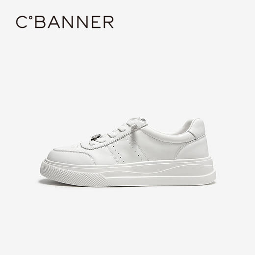 【上新】千百度厚底增高板鞋女2026春季新款透气时尚休闲鞋小白鞋运动鞋A26186908 商品图2