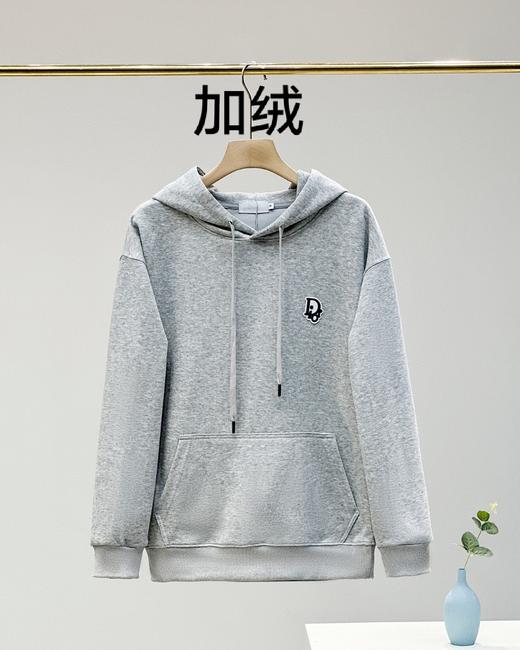 银狐绒 新款CD字母刺绣连帽加绒卫衣 商品图2