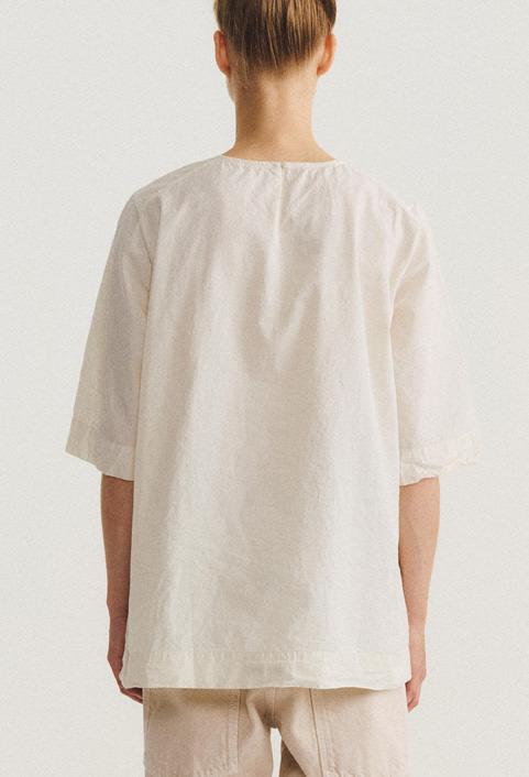 Casey Casey 26SS 米白色轻量纸棉圆领上衣 商品图5