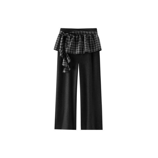 商场同款|森马休闲裤女春季格纹屁帘仿呢2026新款甜美叠穿阔腿裤 商品图4