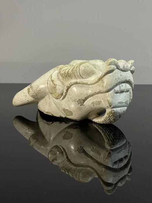 鸡骨白沁白玉龙首形笔洗，顺丰包邮 商品图2