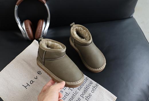 🥳【岁愿男女童加绒保暖潮酷百搭皮面雪地靴K23】加绒加厚内里，保暖舒适，不管是幼儿园宝宝还是小学生都能穿~💯品牌直发！ 商品图5