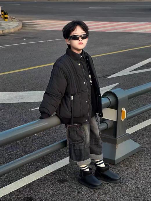 🥳【岁愿男女童加绒保暖潮酷百搭皮面雪地靴K23】加绒加厚内里，保暖舒适，不管是幼儿园宝宝还是小学生都能穿~💯品牌直发！ 商品图1