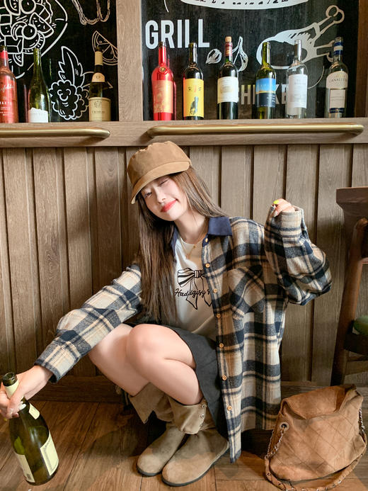 <曾小咸推荐>现货秒杀 ！微信超特价！加厚韩系复古格子衬衫 日常179.99 立减90 秒杀89.99！！内搭长袖秒杀59.99！！ 商品图9